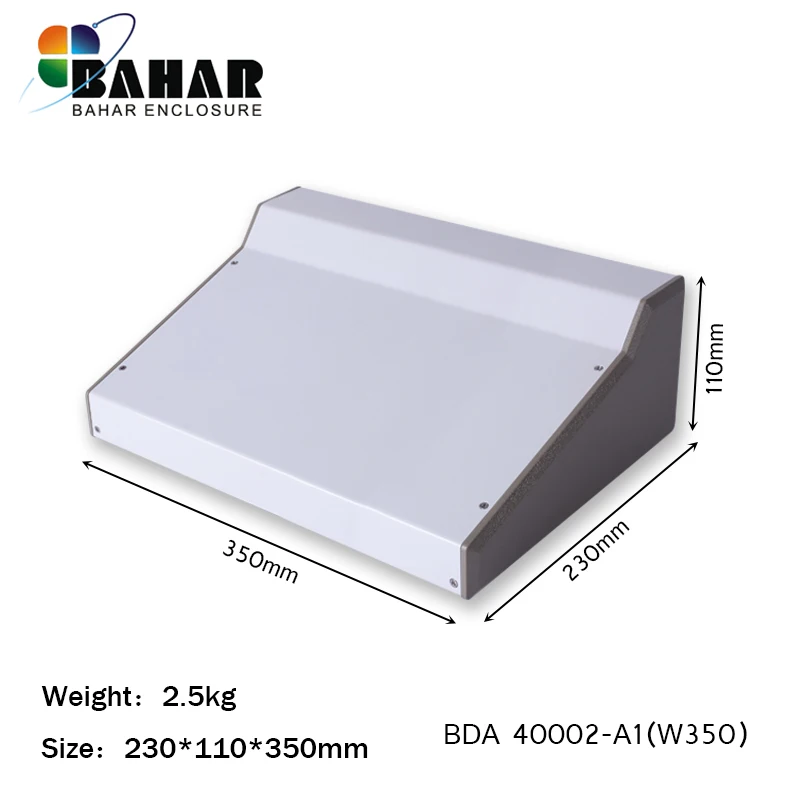 1 PCS Bahar Enclosure Iron Case Wire Junction Box Instrument Shell Sloping Cover Desk Top Enclosure SIZE 230X110X350MM BDA 40002