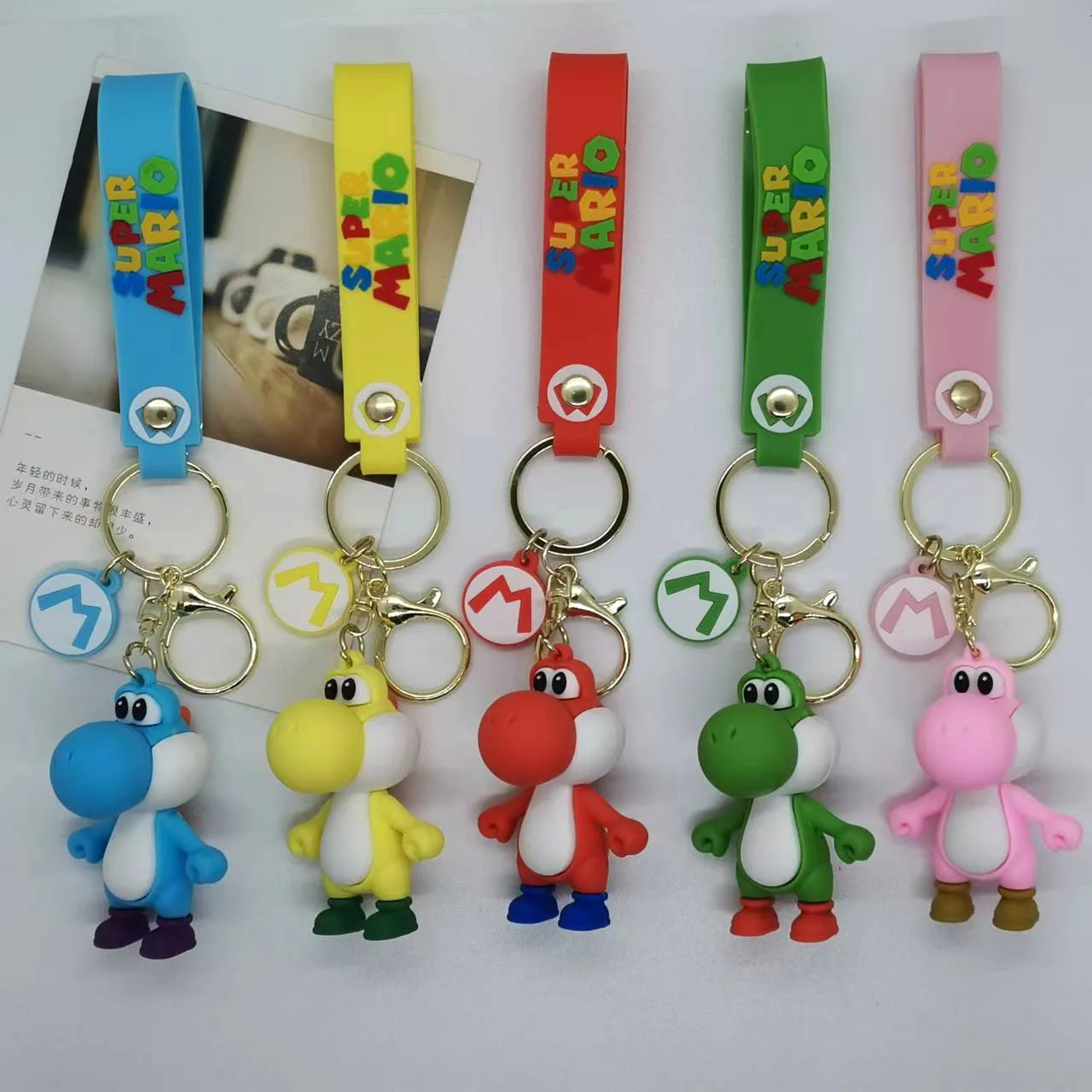 Mario Bros Peach Princess Luigi Yoshi KeychainToad Bowser Action Figure Model PVC Cartoon Bag Doll Pendant Toys Gift view 3