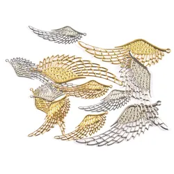 10Pcs Angel Wings Filigree Wraps Connectors For Making DIY Jewelry Accessories Findings Metal Crafts Scrapbook Home Decor yk0907