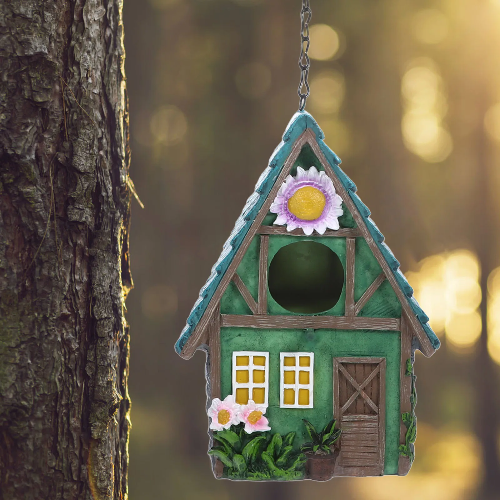 

1Pcs Rustic Style Bird Hanging Bird Nest Outdoor Garden Yard Decoration Home Decoration Decorative Birds Shelter