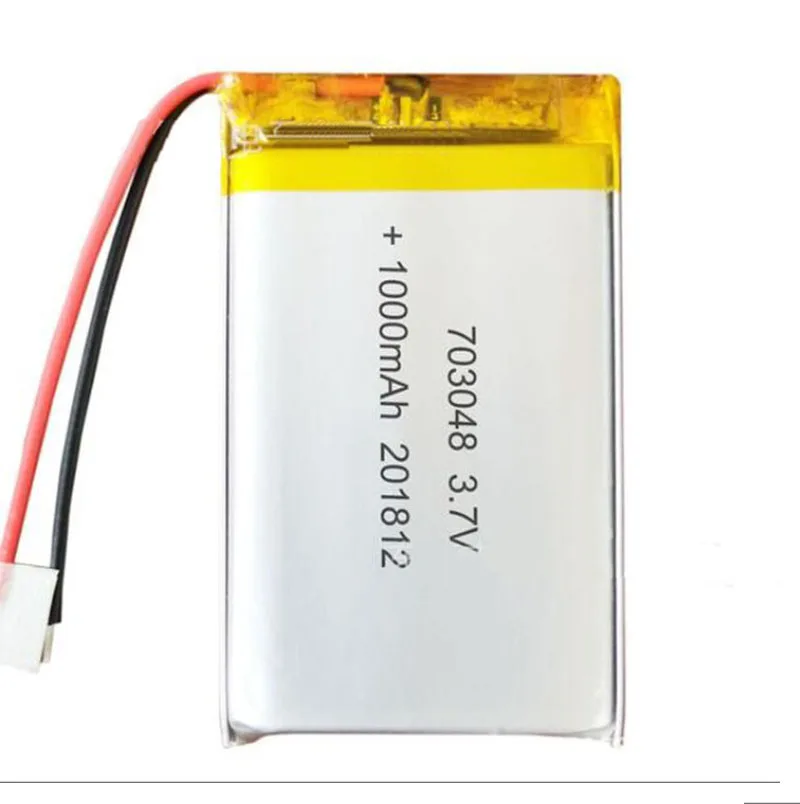 3.7V 1000mAh 2/5/10/20Pcs 703048 Lithium Polymer Ion Battery 2.0mm JST ConnectorSmart Watch GPS Camera DVD Radio Monitor