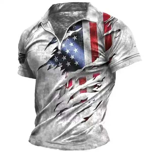 2023 New Men's Retro World Map Compass Printing Henley T-shirt European Size Hot Selling Top Outdoor Tactical Style