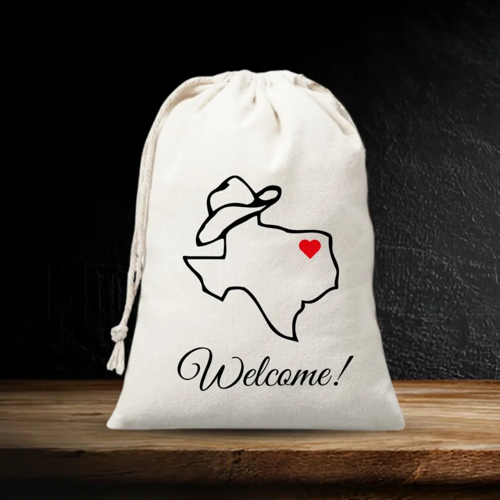 

Welcome Favor Bag, Destination Wedding Favors, Wedding Bag, State Outline Map Bag, Beach Wedding Party Favor Bags