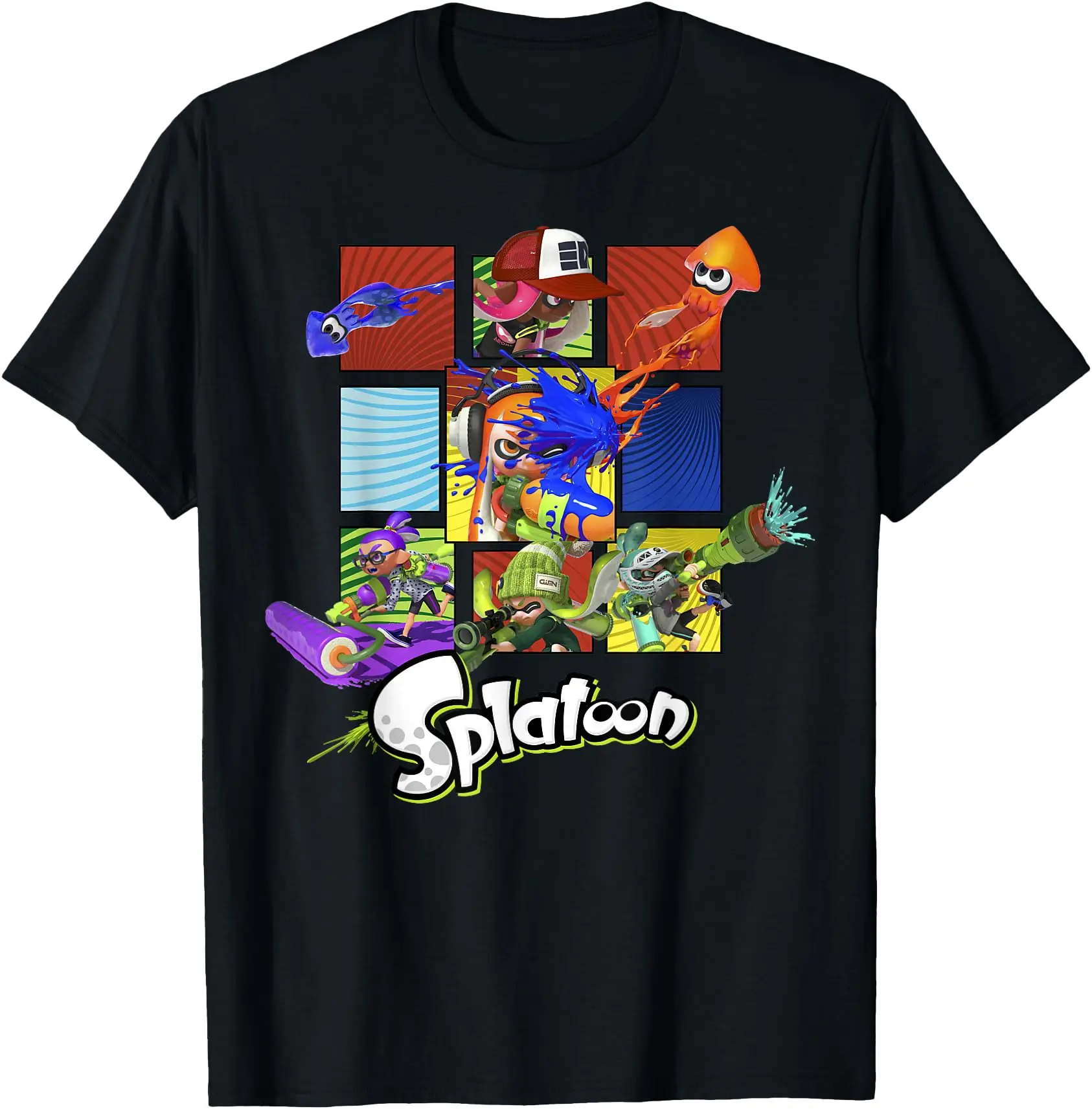

Splatoon Inklings in Action Boxes Anime t shirt for men videogame Octopus Graphic Tees Y2k Clothes Cartoon Style Tops All size