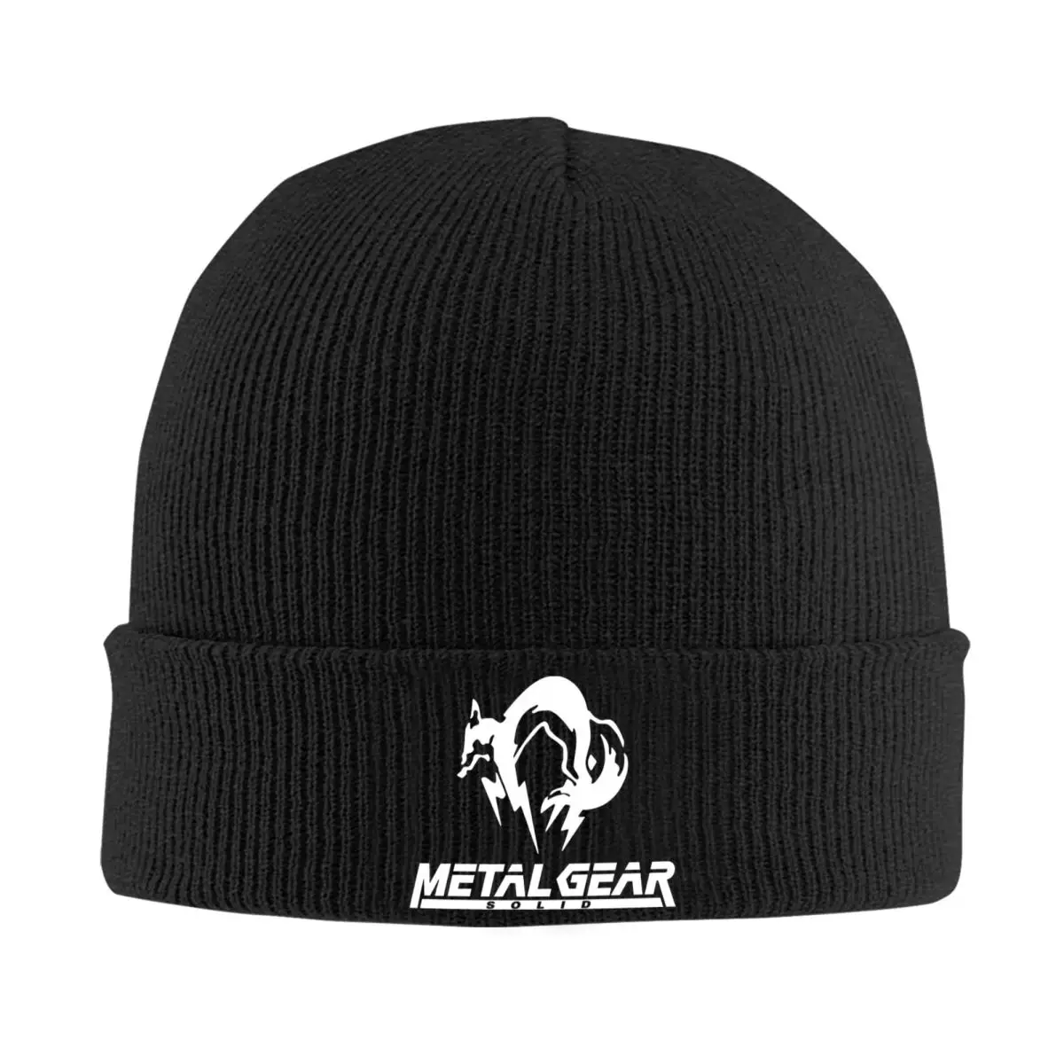 Metal Gear Solid Logo Hat Autumn Winter Skullies Beanies Ski Snake MGS1 Game Caps Female Male Acrylic Bonnet