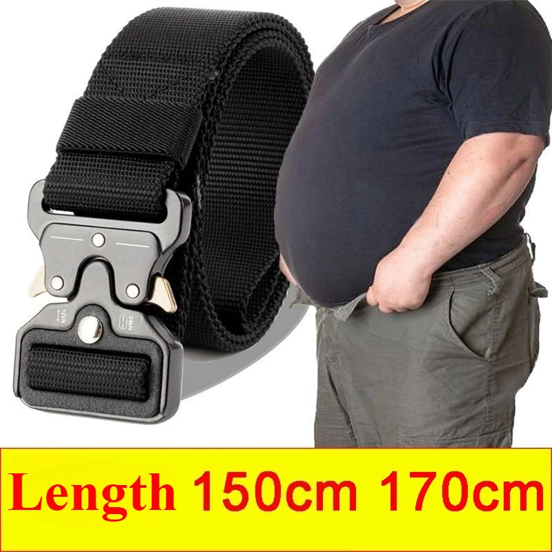 125cm/150cm/170cm Tactical Waist Belts Men's Buckle Belt Nylon Braided Lightweight Breathable Daily Commuter Men's Waistband