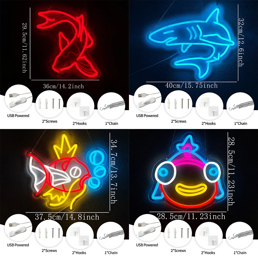 Fish Led Neon Sign, Lucky Koi  - огляд і ціна Fishing Equipment Gifts