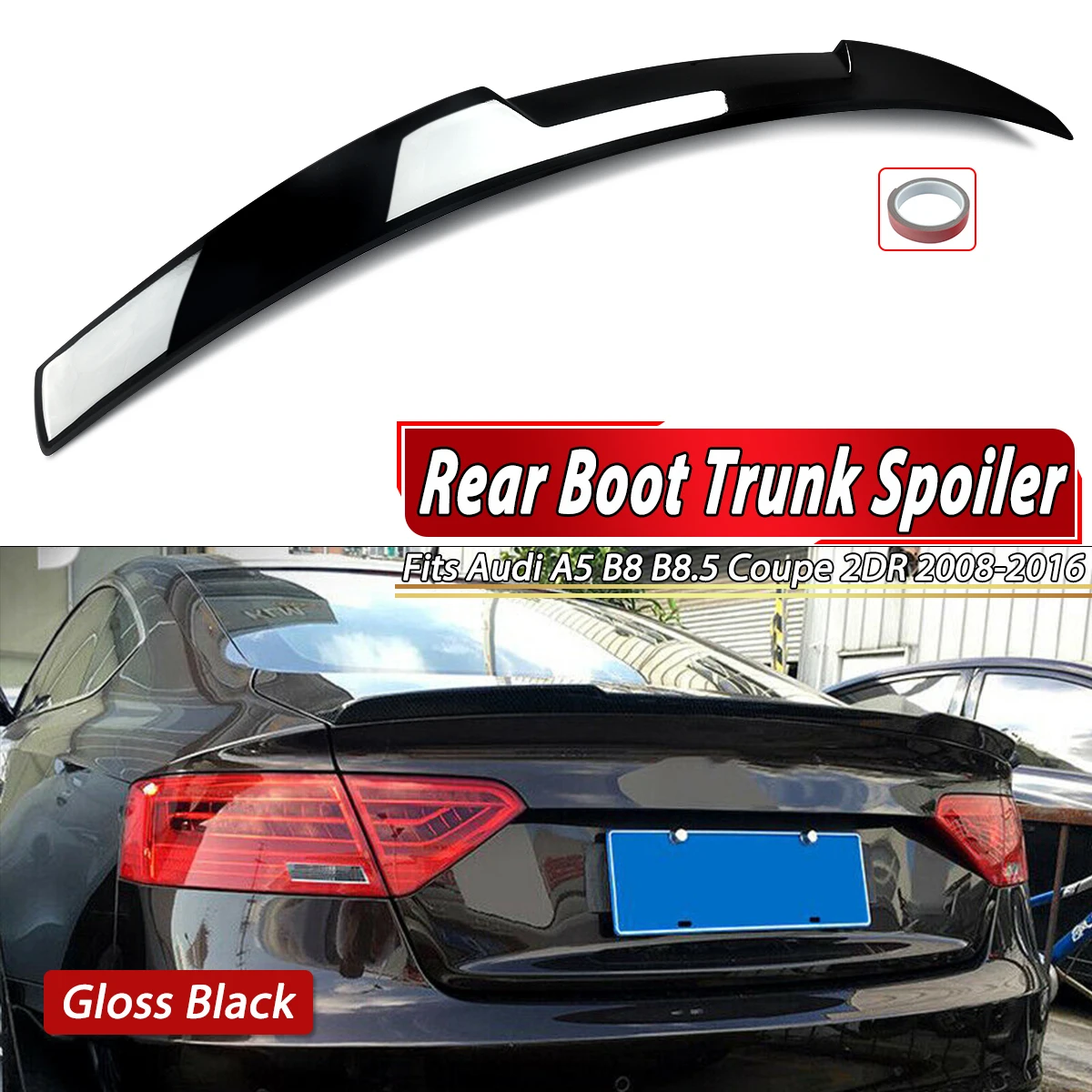 M4 Style Heckspoiler Ducktail Flügel für Audi A5 B8/B8.5 Coupé 2008-2016 Kofferraumlippe Spoiler Autozubehör