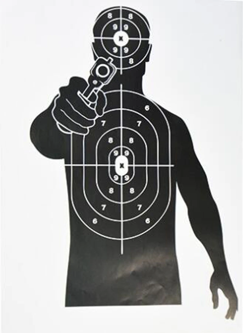 Papel objetivo de tiro de 45x32cm, 1 piezas, perfil de papel, arma de fuego, Rifle, pistola de aire BB, rango de entrenamiento de tiro
