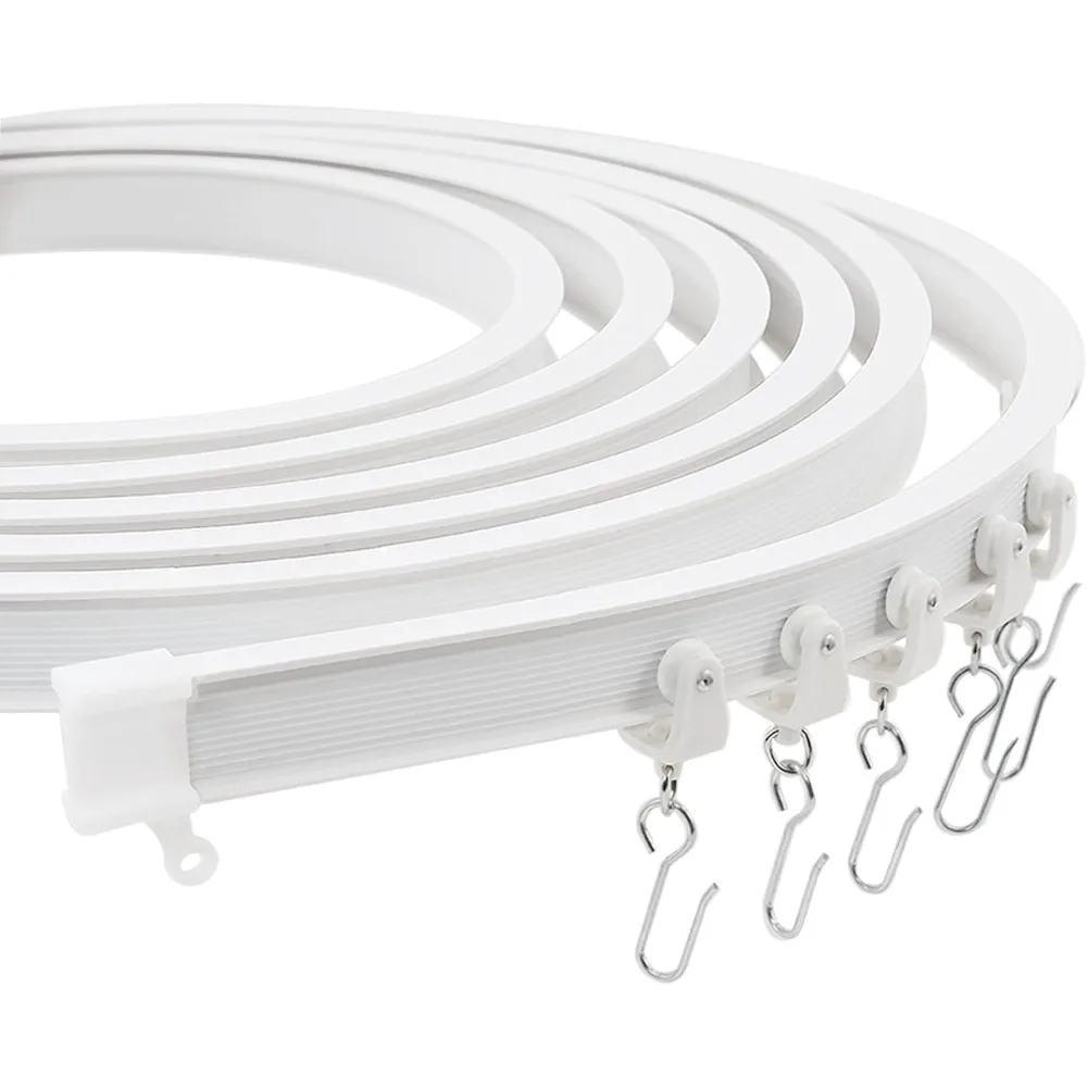 

Система направляющих для потолочных штор премиум-класса, гибкая и прочная конструкция для бесступенчатой скольжения, идеально подходит для разделения душевых окон в спальне.