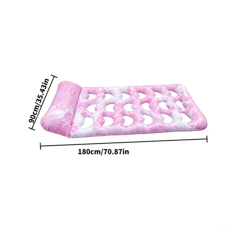 D7YD Inflar Quick Inflar Leaf Pool Colchão Float Float PVC PVC Water esgrina para adultos lago praia