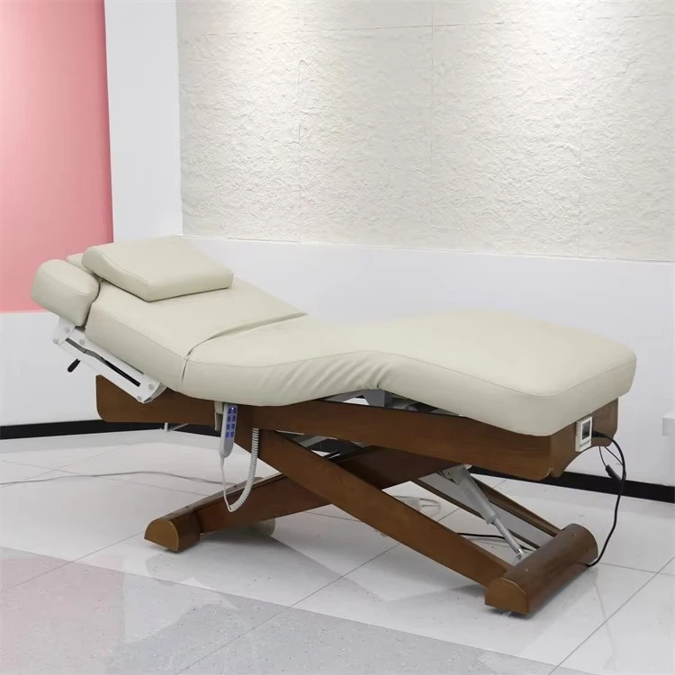 #￥forYicheng Beauty Factory Custom Luxury Synthetic Leather Modern Design 3 MotorsElectric Adjustable Esthetician Spa Bed Facial