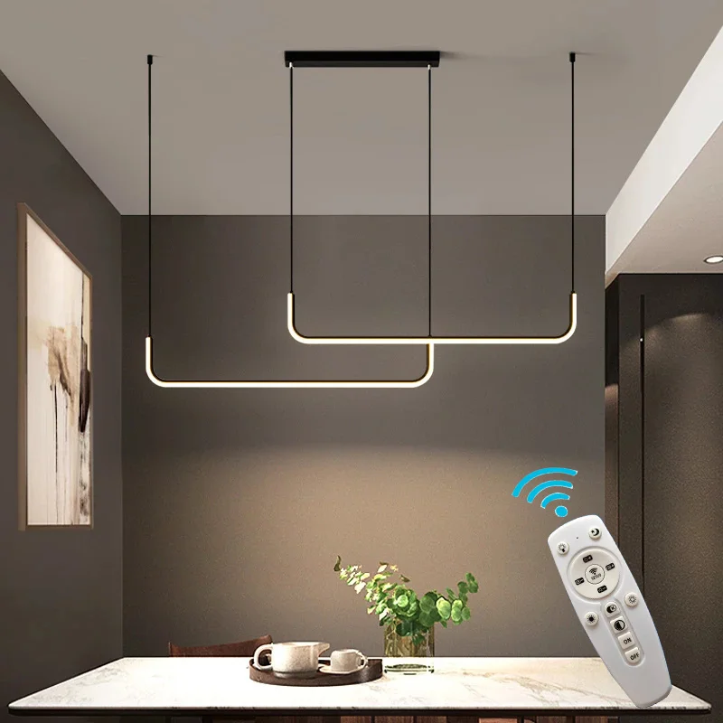 Modern Minimalist LED Chandelier Home Interior Decoration Lighting Dining Table Dining Room Kitchen Dimmable Ceiling Chandelier