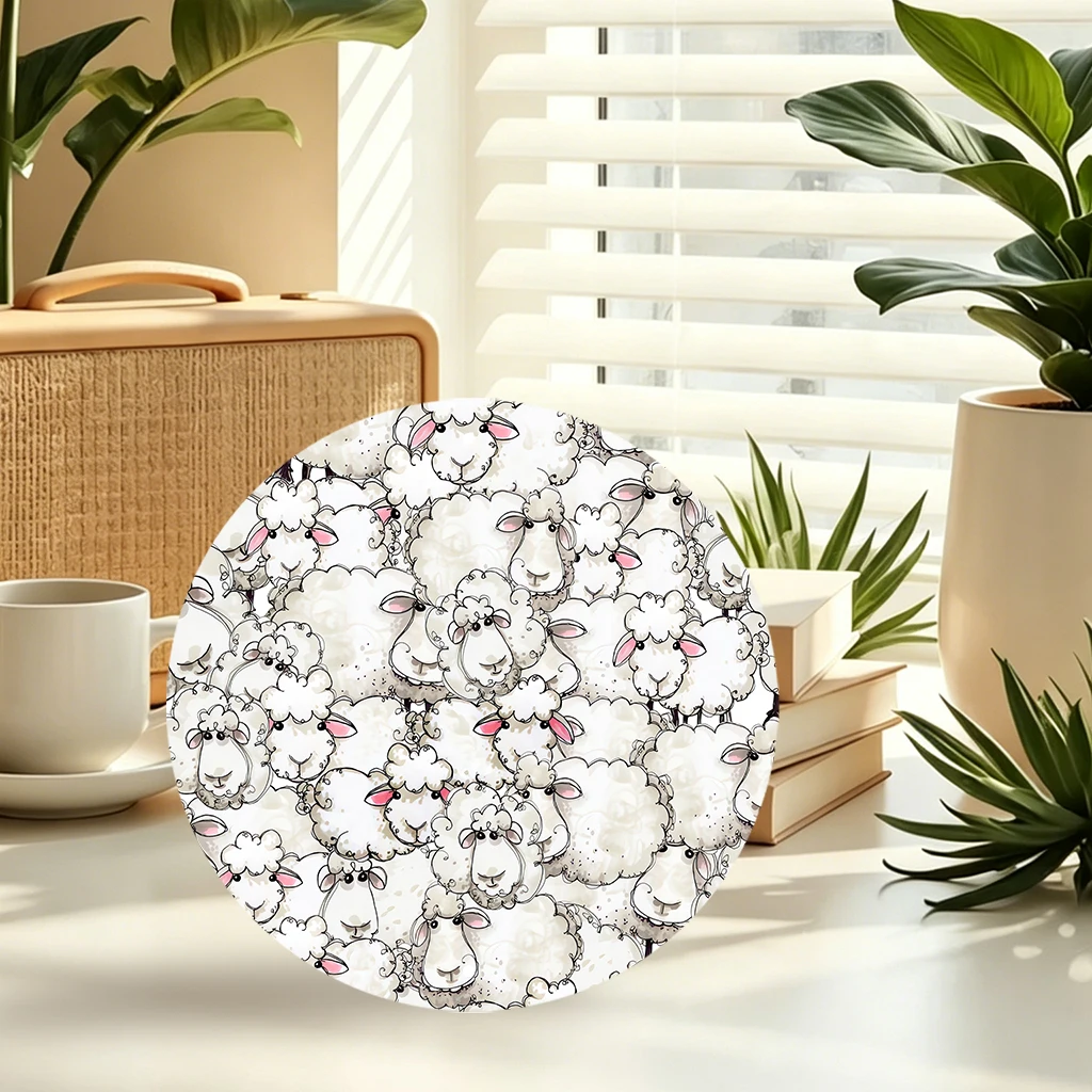 JIT 1-Pack Round Metal Tin Wall Decor with a Smooth Surface for Easy Hanging. This stylish metal tin wall decoration is suitable for various settings such as the living room, garden, and reading nook, making it a high-quality everyday home decoration. view 8
