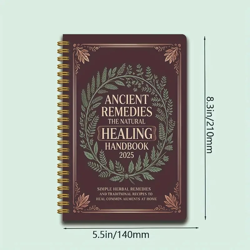 Ancient Remedies Notebook Natural Therapies with Step by Step Guide for Family Health Travel Office Use Eco Friendly PP Cover - Image 6