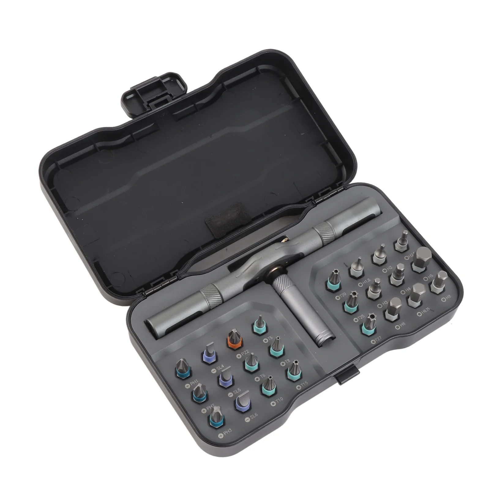 

Ручная отвертка с храповым механизмом Набор отверток с храповым механизмом 24-в-1 бит Многоцелевой инструмент для ремонта Ручное оборудование с ручкой RS1