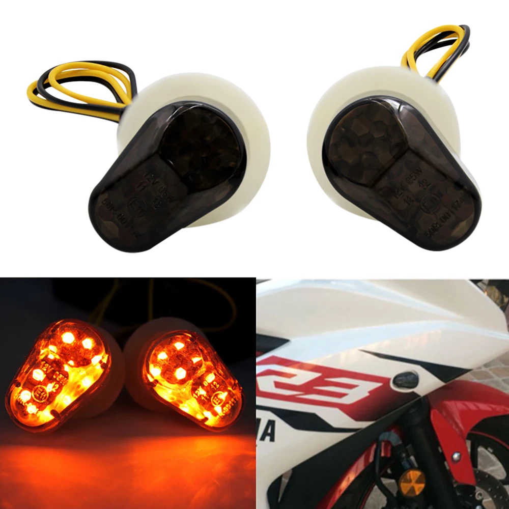 2 قطعة دراجة نارية بدوره إشارات مؤشر LED وامض أضواء فوتو فلاش لمبة المحرك لياماها YZF R1 R6 R6S R3 FZ1 FZ6 FZ8 FAZ6R
