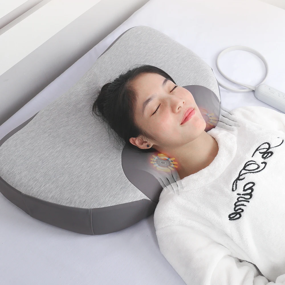 Smart Anti-Snoring Kneading Neck Massage Pillow, Memory Foam, Rechargeable, Home Use, Snore Reducing, 12 Modes