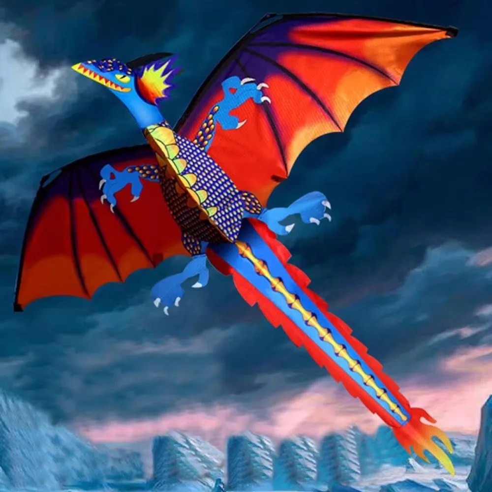 Leicht zu fliegender 3D-Drachendrachen, gut fliegender Flugsaurier, lebensechter 3D-Drache, 100 Meter Drachenlinie, Kinderspielzeug, fliegender Drachen im Freien, Spaß, Sport