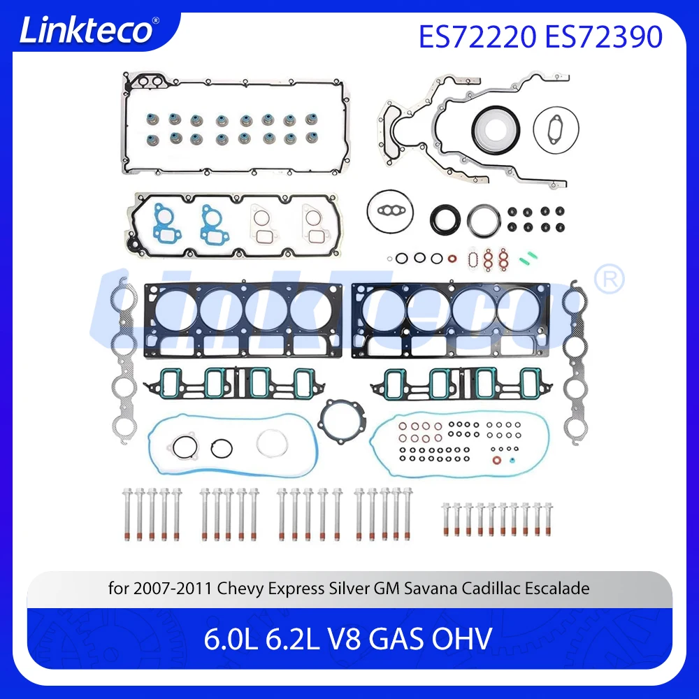 Engine Head Gasket Bolt Set Fit 6.0 6.2 L LH8 L96 LY6 For 07-11 Cahevy Express GM Yukon Cadillac Escalade Hummer H2 6.0L 6.2L