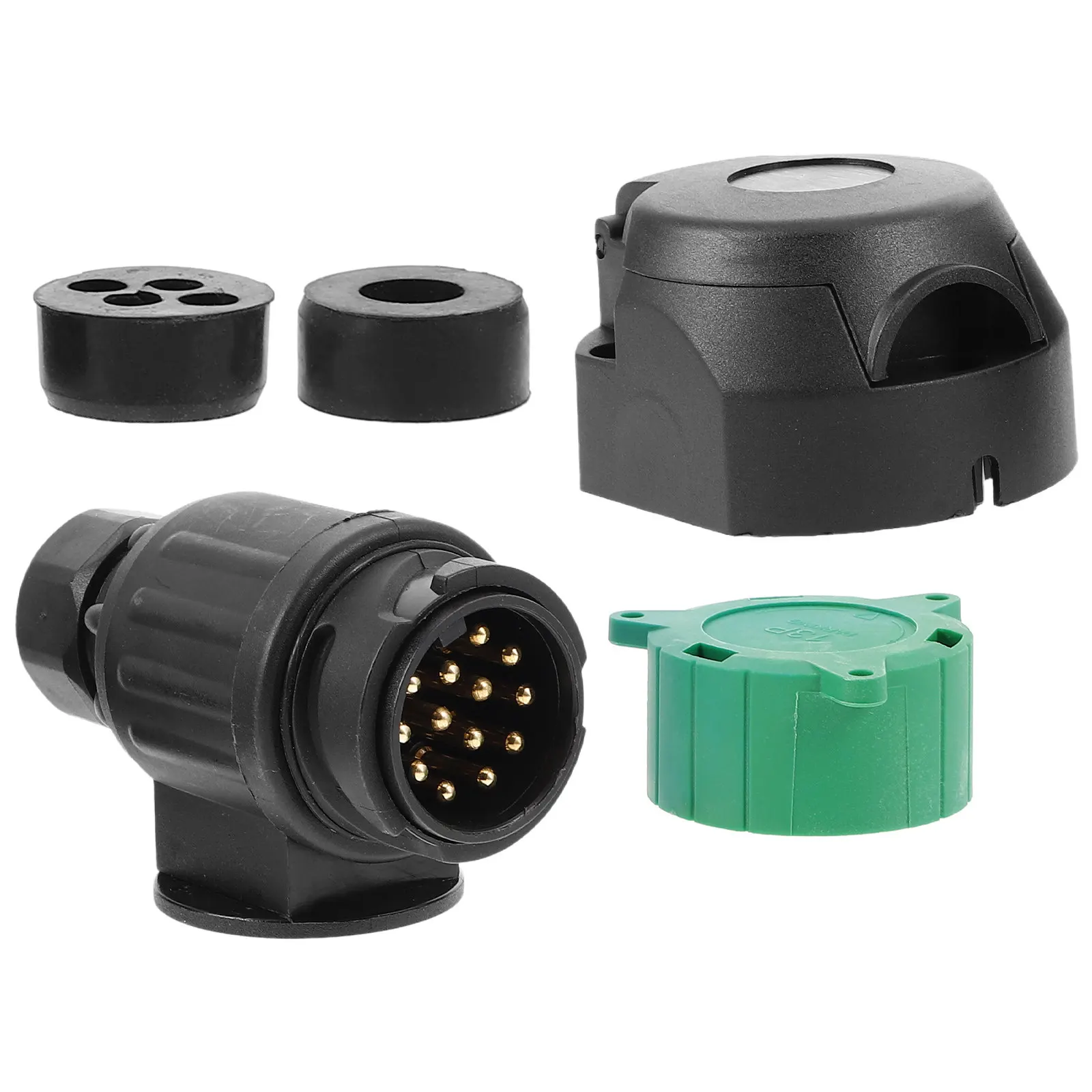 

1 set 1 Set 13 Pin Trailer Plug Wiring Harness Connector For Rv Lights Durable Nylon Electrical Adapter Trailer Accessories