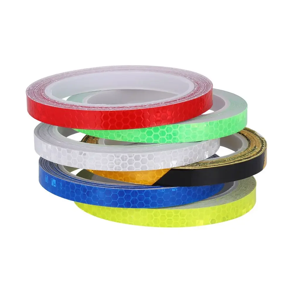 

Hot Sale 6 Colors Motorcycle Rim Tape Reflective Wheel Stickers Warning Effect Decals Vinyl Waterproof Bright Car Stickers