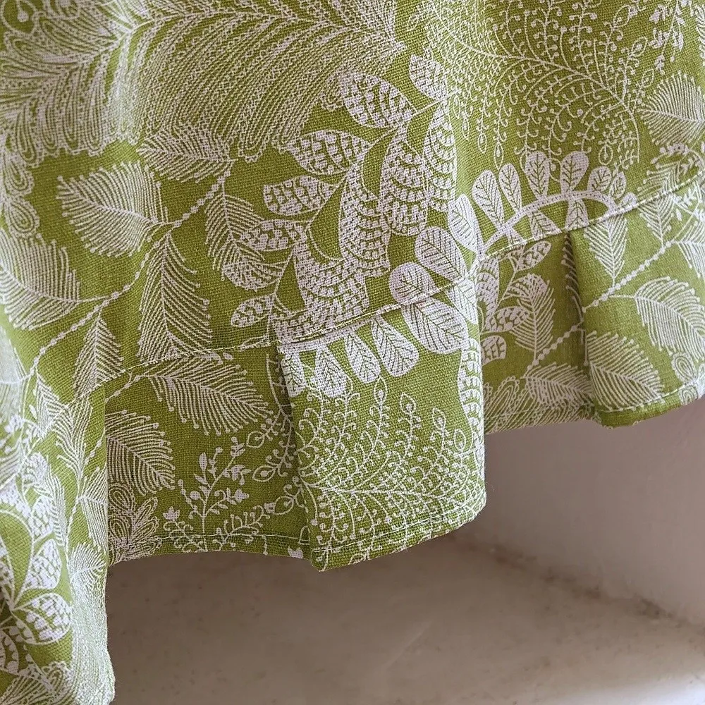 Vintage Kitchen Oven Skirt Dust Proof Lace Strap Short Curtain Light Blocking Leaf Pattern Room Partition Curtain Bedroom Decor
