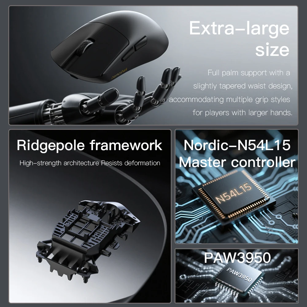 Darmoshark Official M9 Big Hand Game Wireless 8k Mouse PAW 3950