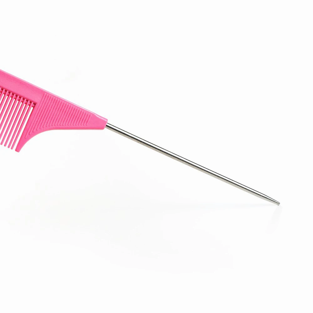 3 قطع من مشط ذيل الحصان الاحترافي ذو الذيل المدبب، مشط شعر صبغ من الفولاذ المقاوم للصدأ مضاد للكهرباء الساكنة خاص للشعر المستعار الحقيقي #5