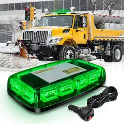 GREEN 12in Roof Top Strobe Lights 48LED Emergency Safety Warning LED Flashing Light Bar Magnetic Mount  12V 24V Cars Trucks