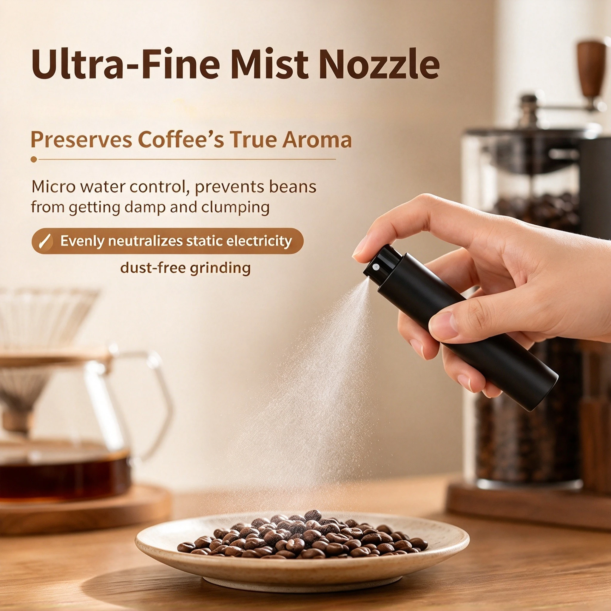 1pc 10ml Coffee Bean Spray Bottle Espresso Bean Spritzer for Reducing Coffee Static Portable Coffee Bar Accessories