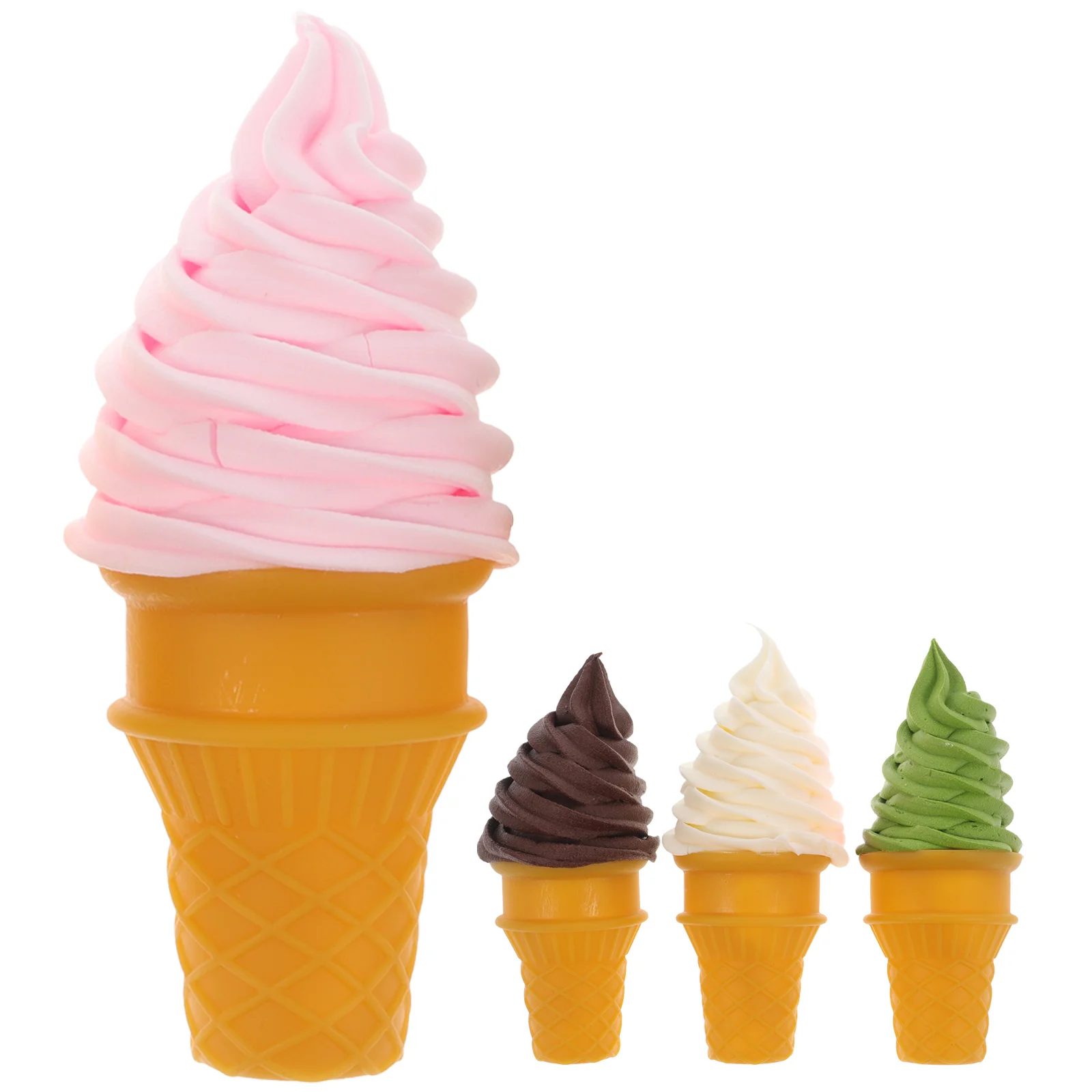 4 Pcs Kids Toys Simulation Ice Cream Decorative Children Small Fake Pretend Desktop Simulated Model Camping Party Favors