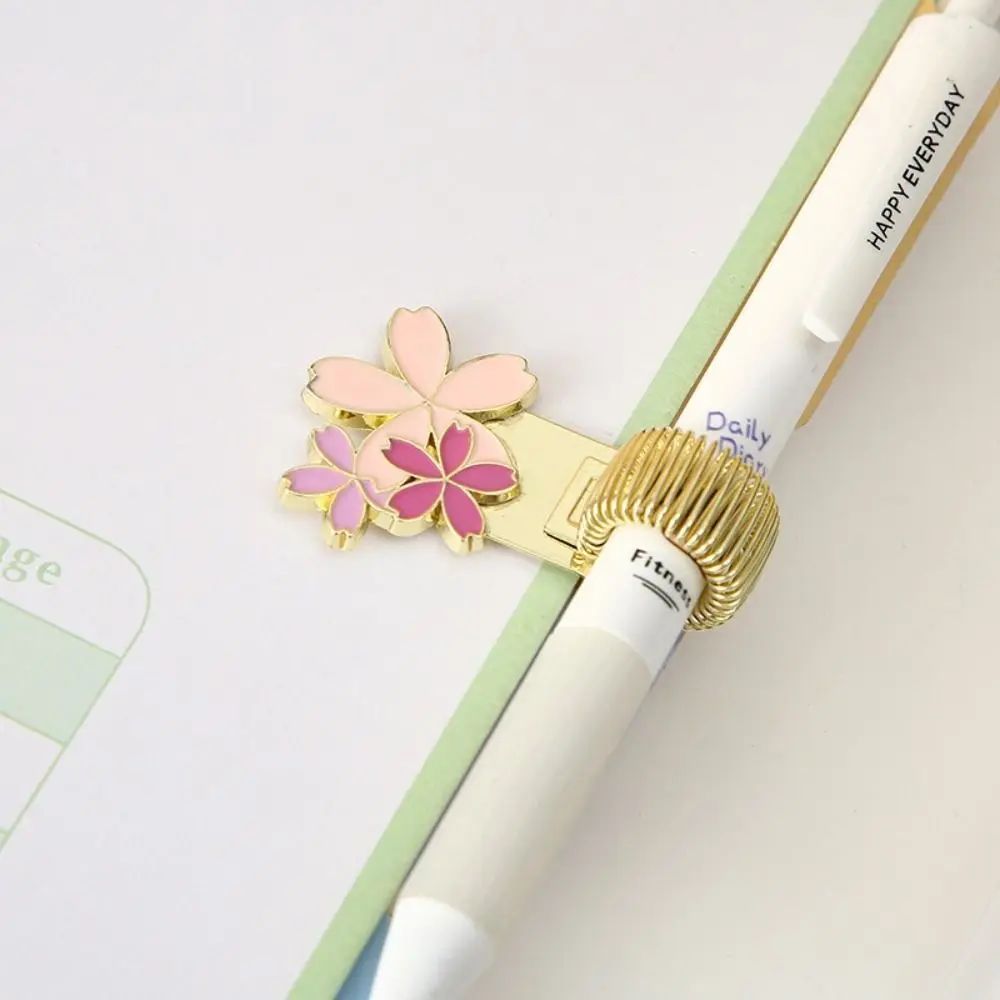 Creative Metal Metal Pen Holder Flower Retro Pen Clip Journal Clip School