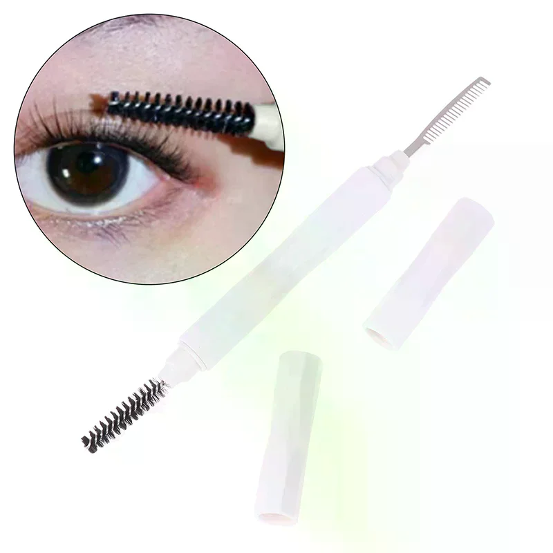 Spiral Brush Fine Double Headed Eyebrow and Eyelash Comb Toothed Small Steel Comb Professional Beauty Makeup Tools for Eye