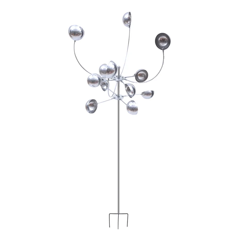 

ABVJ-Iron Windmill 3D Wind Powered Kinetic Sculpture Lawn Metal Wind Spinners Outdoor Yard