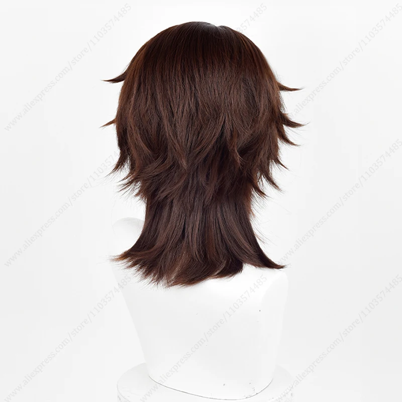 Puppeteer Cosplay Wig 40cm Long Dark Brown Heat Resistant Synthetic Hair