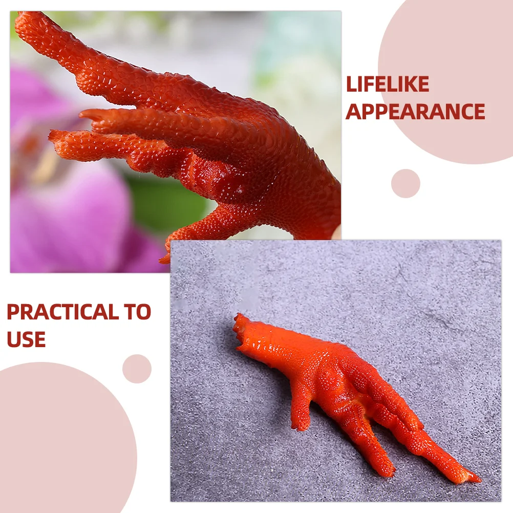 2 Pcs Delicatessen Simulated Chicken Feet Model Fake Pvc Kitchen Decor And Accessories