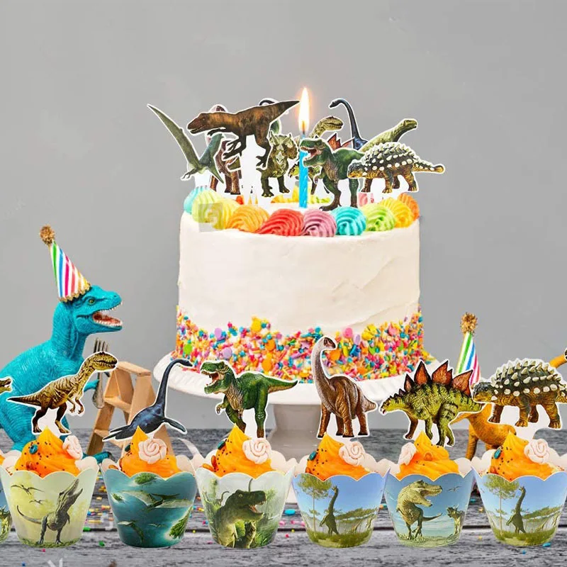 Dinosaurier Cupcake Topper Picks Dino Kuchen Dekorationen Jungen Kinder Dinosaurier Themed Geburtstag Baby Shower Party Dinosaurier Party Supplie – Detail 1
