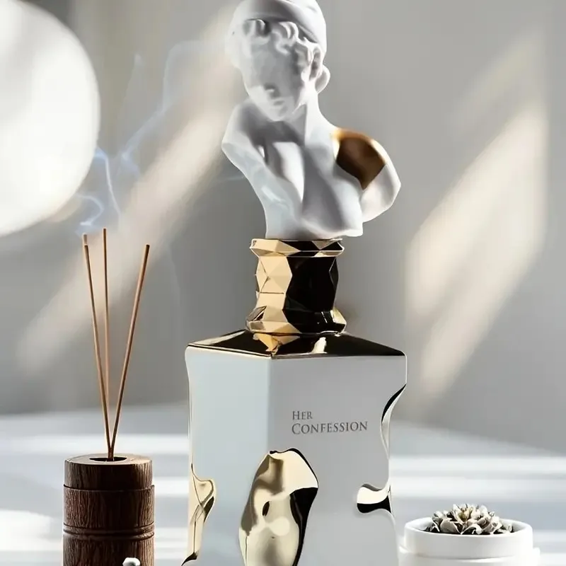 Lattafa HerConfession Eau de Toilette للنساء: مزيج من ملاحظات الفانيليا والزهور مع العنبر الملتصق والمسك |   3.4 أونصة/100 مل. ز