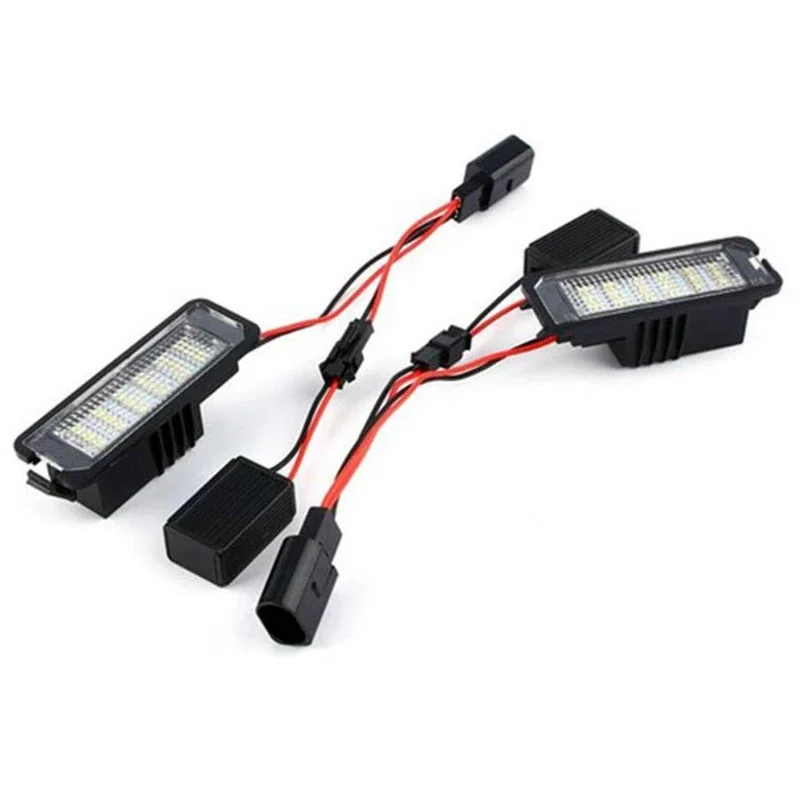 2PCS LED License Plate Light For VW GOLF 4 5 6 7 Passat CC B6 Polo Scirocco Beetle Number Lamp For Leon Ibiza