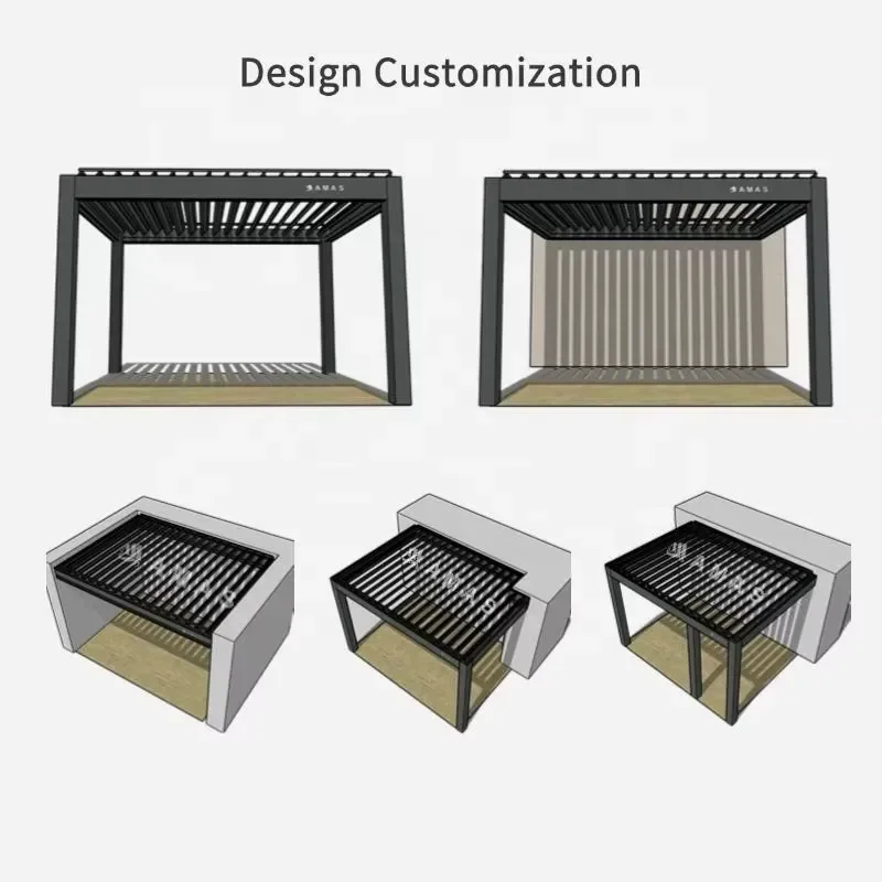 Amas Luxury Bioclimatic Patio Waterproof Powder Coated Aluminium Louvered Hardtop Pergola & Gazebo for Outdoor Use