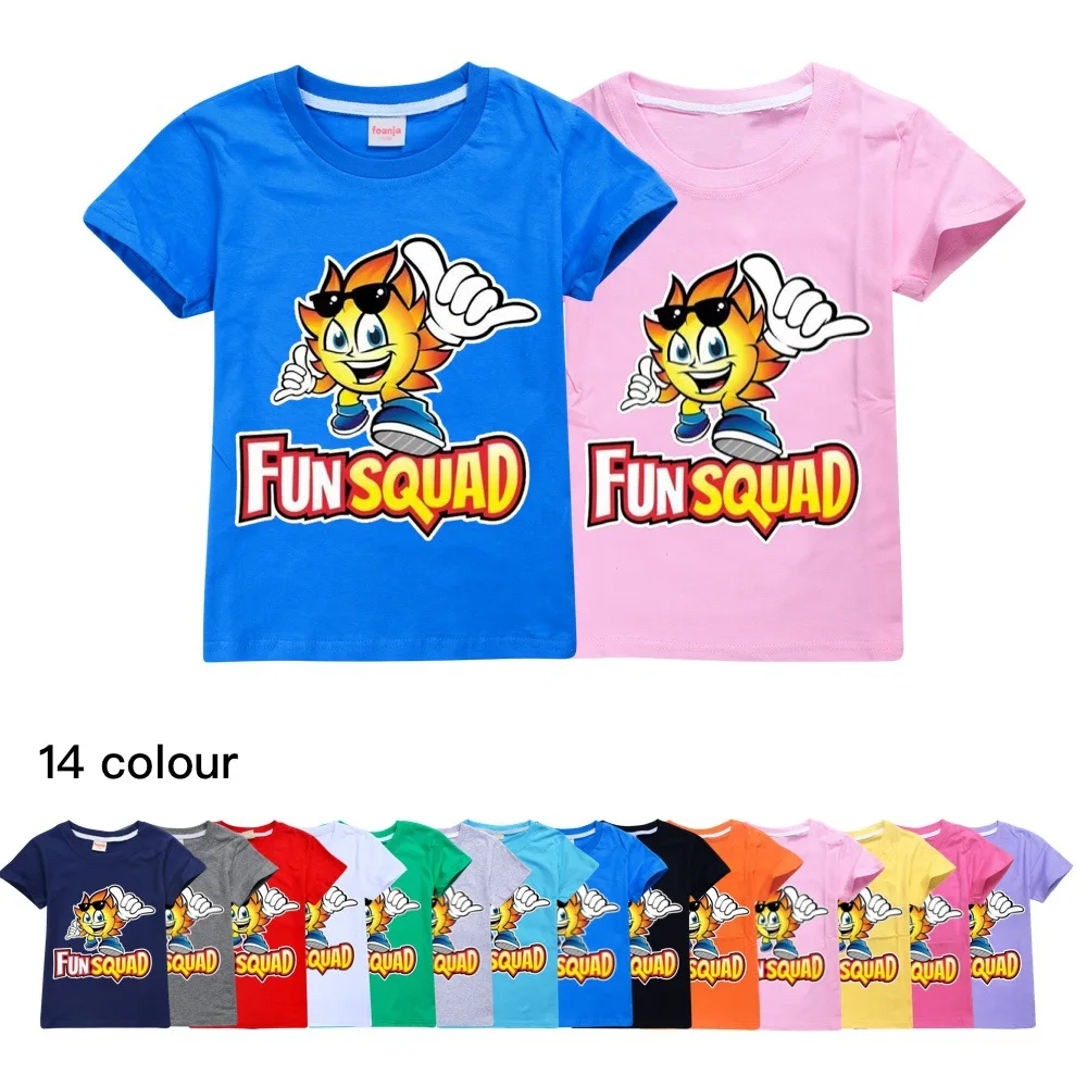 Fun Squad Gaming Children T-Shirts Game Tee Shirt Kids Cartoons Kawaii Casual Clothes Boy Girl Tops Short Sleeve Pullover