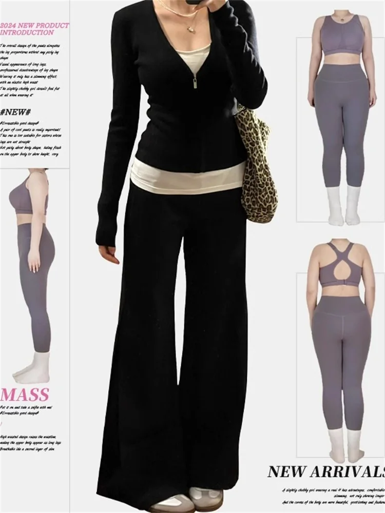 

Bla A-Line Wide-Leg Denim Jeans Women's Loose Slimming Pants for Pear-aped Body High Waist Long Trousers Casual Sle