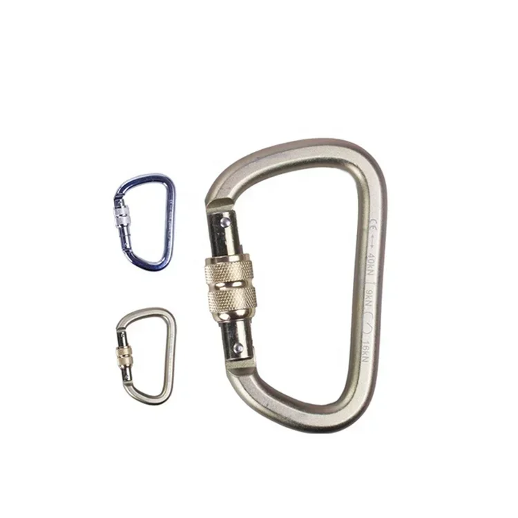 Mountain Climbing 40KN Carabiner with Steel Locking Gate