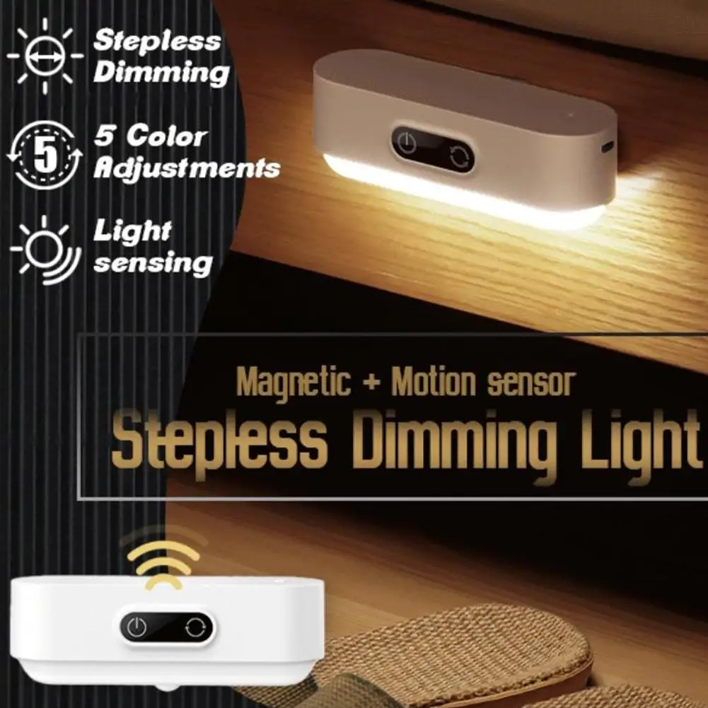 Lampe Led magnétique avec détecteur de mouvement, Rechargeable par Usb, à brancher, luminaire décoratif d'intérieur, idéal pour un bureau, une chambre à coucher ou une Table de chevet