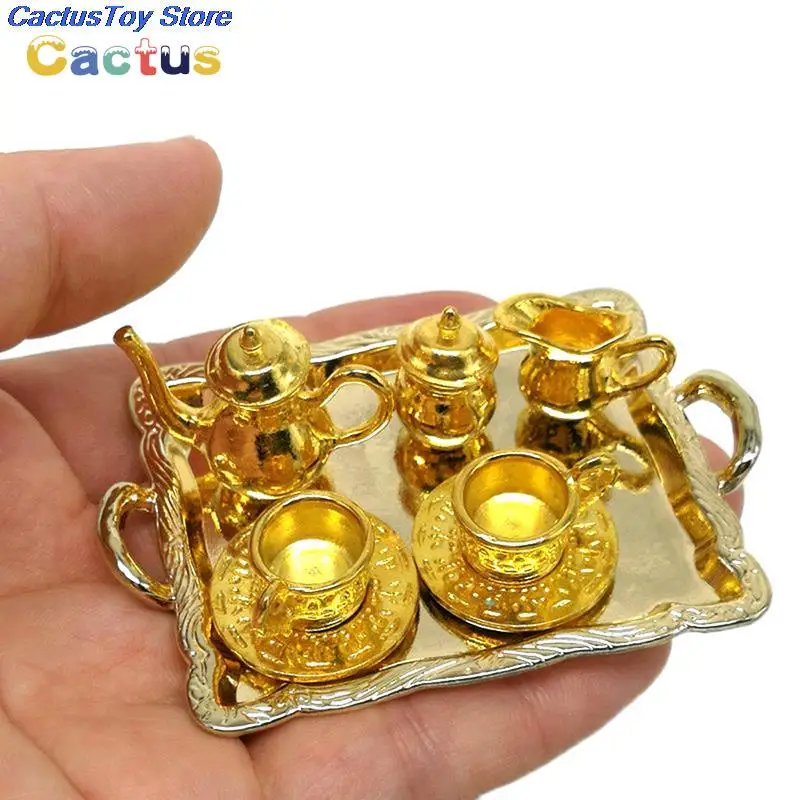 10 Teile/satz Puppenhaus Miniatur Metall Tee Puppenhaus Möbel Miniatur Spielzeug