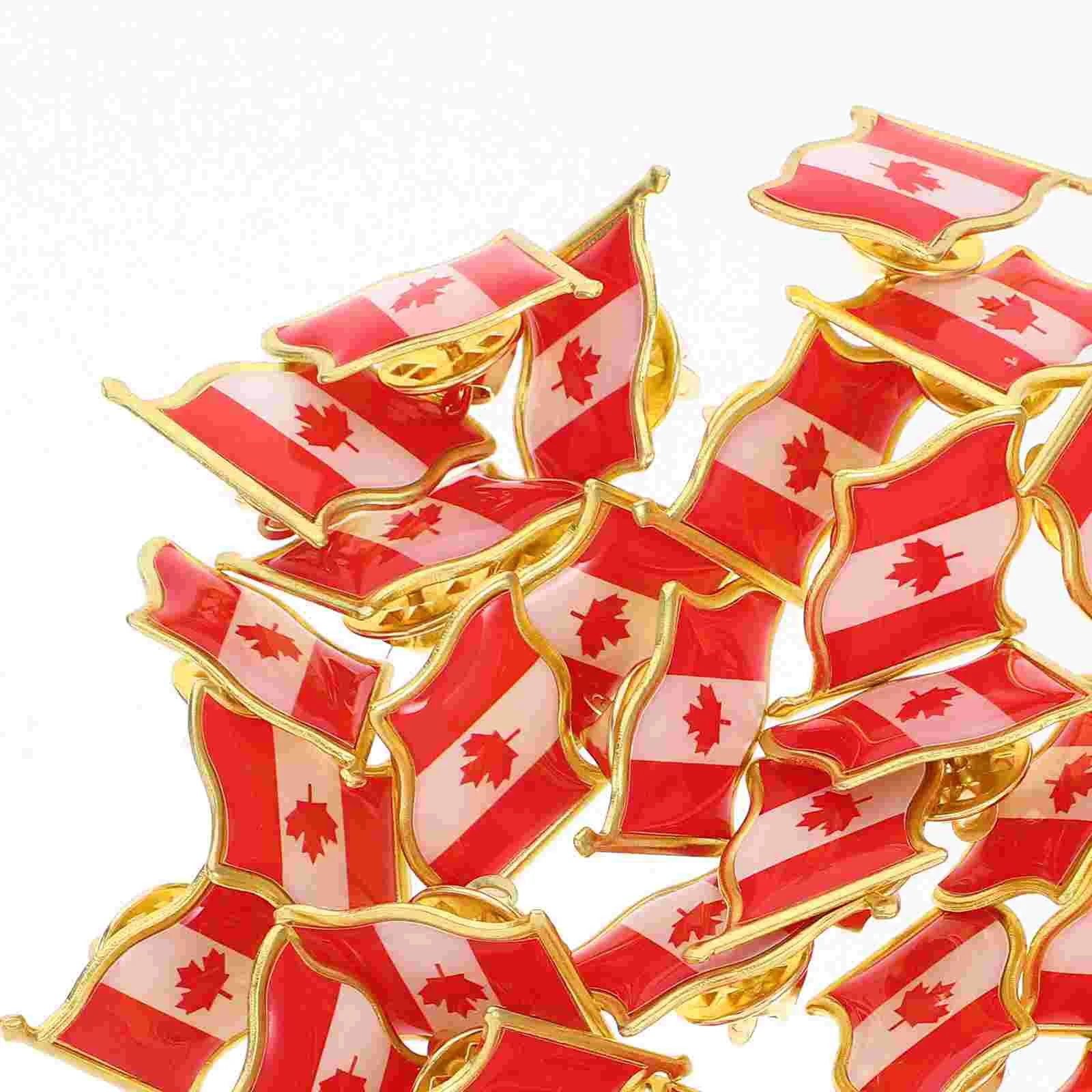 25 Pcs Maple Flag Brooch Badge Man Canadian Friendship Pin Iron Canada Pins for Travel