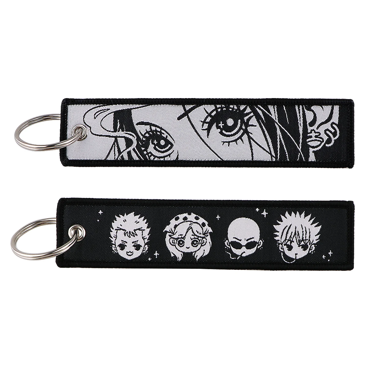 Japanese Anime Keychain For Motorcycles and Cars Manga Embroidery Key Fobs Key Tag Fashion Jewelry Key Ring Accessories