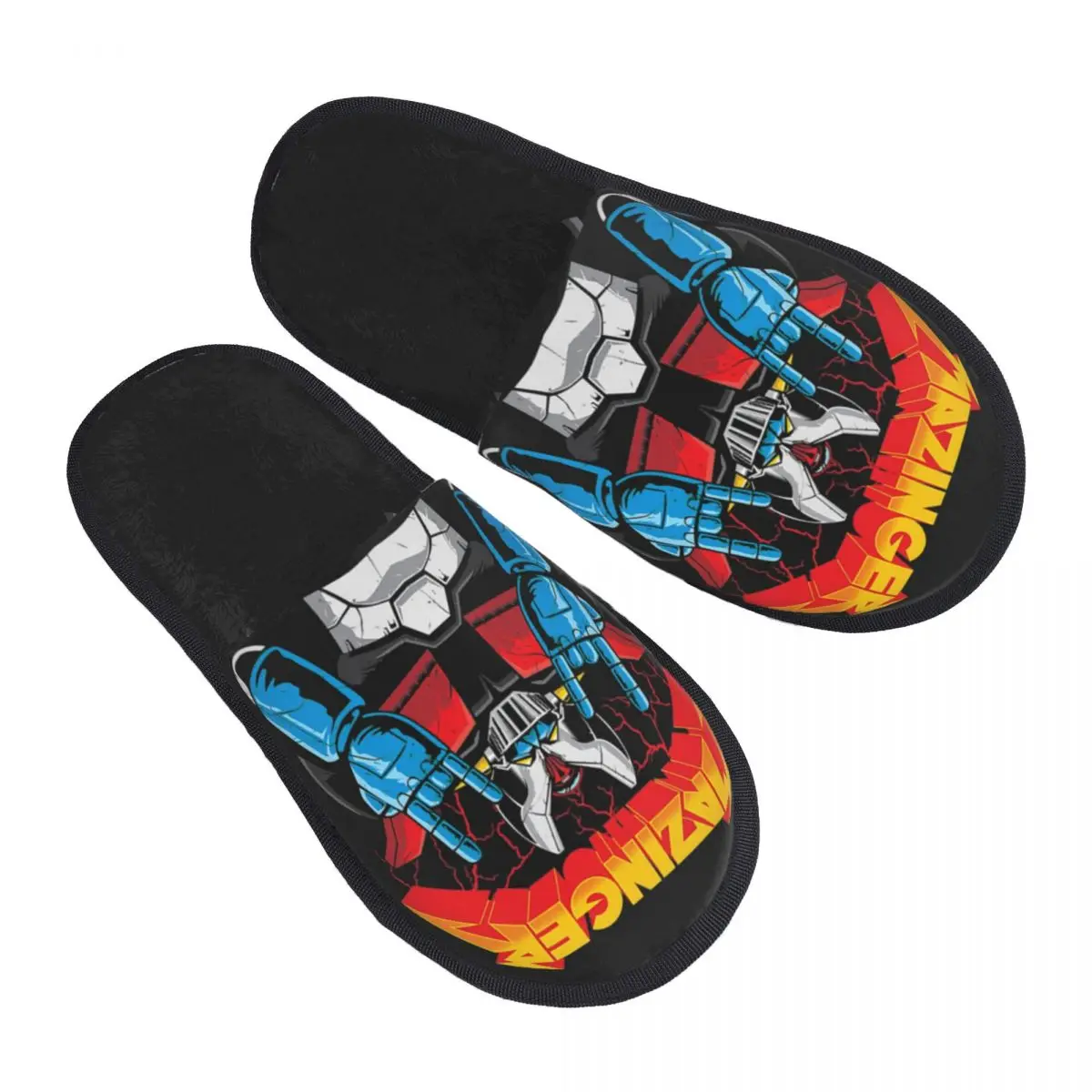 Personalized Mazinger Z Guest Slippers for Bathroom Women Custom Print UFO Robot Anime House Slipper