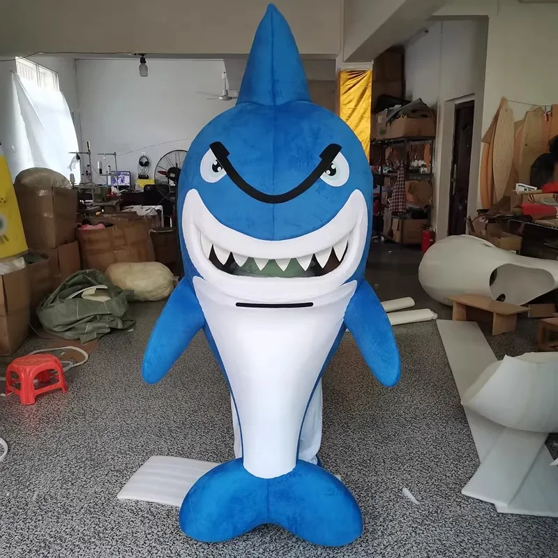 بارد القرش تأثيري حلي شخصية للرسوم المتحركة التميمة حفل الإعلان فستان بتصميم حالم حزب الحيوان كرنفال المرحلة الدعائم الطرف